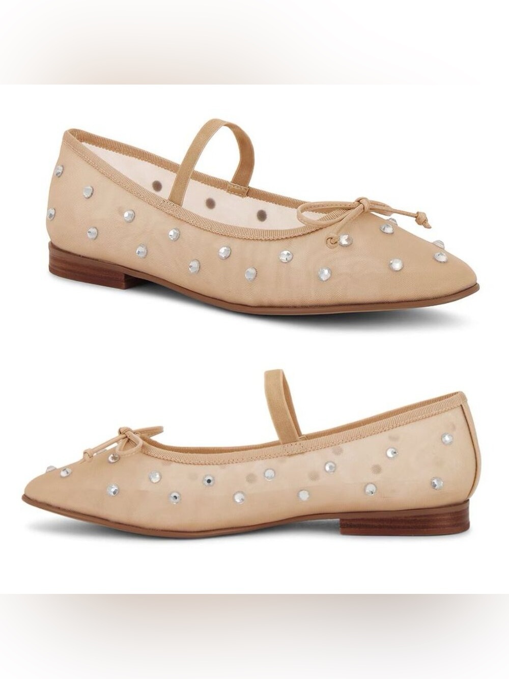 Jeffrey Campbell Releve Mary Jane Ballet Flats 11 Mesh Crystal Embellished NEW